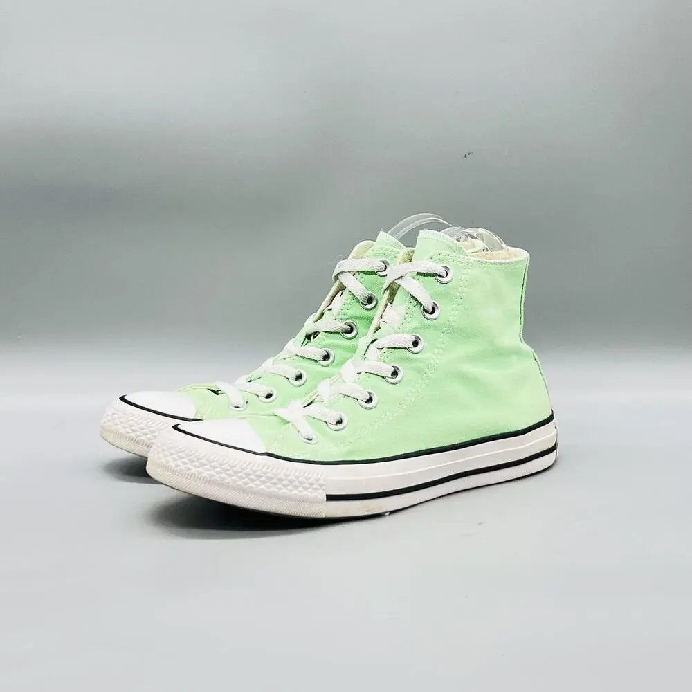 Converse Shoes Womens 7 Green Canvas Chuck Taylor All Star High Sneakers Comfort - Picture 3 of 10